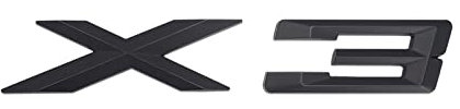SBOJI Schwarzes X3 Mark Logo Ersatz-Metallaufkleber for Kofferraum und Rückseite, kompatibel mit BMW X1, X3, X5, X6, GT, X-Serie, E60, F10, F07, F01, E91, E46, 1 Stück Auto-Logo