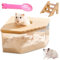 HOMURY Transparentes Acryl-Sand-Badezimmer für Hamster Hamster Sandbadbox mit Leiter und Naturholzabdeckung und Schaufel, Hamsterbad-Sandkasten, für Hamster, Rennmäuse (Dreieck)