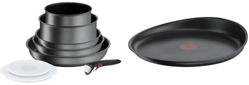 Tefal Ingenio Batterie de cuisine 20 p, Poêles, Casseroles, Induction, Revêtement antiadhésif résistant & Ingenio Poêle à crêpe 27 cm, Induction, Revêtement antiadhésif, Fonte d'aluminium
