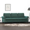 Willood 3-Sitzer-Sofa Loungesofa Couch mit Armlehnen Rückenkissen, Wohnzimmersofa Designsofa Metallgestell, Sitzmöbel Zweisitze,Multi-Sofa, Dunkelgrün 180 cm Samt
