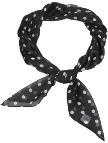 Whakano Elegante Seidentuch Damen,65x65cm,Gepunktete Kopftuch Damen,Chiffon Halstuch,Bandana,Quadratische Schals,Klein Weich Quadratisch Seidenschal,Geschenkfür Damen Frauen,Schwarz weiß Punkte
