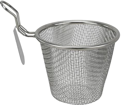 EIKS 2 Stück Netz-Nudelkorb, Edelstahl-Sieb zum Spülen, Abseihen, Kochen von Nudeln, Knödel, Hot Pot, Servieren als Küchensieb