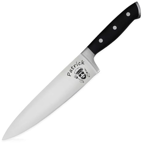 Grillmesser mit Gravur- Grillen Geschenke für Männer - Grillmeister Fleischmesser - Geschenke für Grillfans - personalisiertes Grillzubehör Messer - Vatertag, Geburtstag, Weihnachten (ohne Ständer)