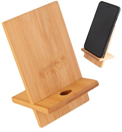 Wood Phone Stand - Desk Phone Holder for Cell Phones | Desktop Organizer with Charging, Detachable Tablet Desk Stand for All Smart Phones, Mobile Phones