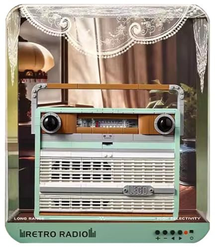 Acrylic Display Case Compatible with Lego 10334 Retro Radio Model, Integrated Design Acrylic Display Box Transparent Dust Cover (Model Not Included) A