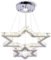 CXGLEAMING Modern Hängelampe LED Kronleuchter Kristall Stern Luster Pendelleuchte Esstisch Hängelampe Wohnzimmer 45W Einstellbare Hängehöhe, Helligkeit, Farbtemperatur 18cm Deckensockel (Einstellbar)