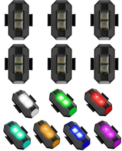 LED Strobe Drone Light,Anti Collision Light,Fits for DJI Mini 4 Pro, Avata 2,Mini 4k,Air 3, Mavic 3 and All RC Drones Accessory(6 PCS)
