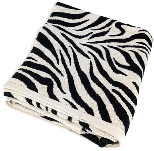 Linnea Badetuch, saugfähig, 100 % Baumwolle, 100 x 150 cm, Zebra, Beige