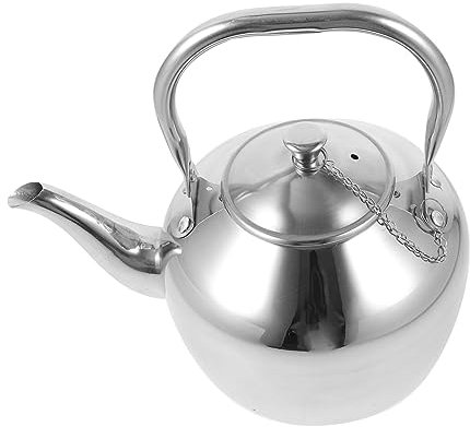 MAGICLULU Stainless Steel Kettle Home Teapot Home Tea Kettle Office Teapot Kitchen Tea Kettle Tea Kettle for Home Travel Tea Kettle Desktop Tea Portable Kettle Modern Teapot Silver