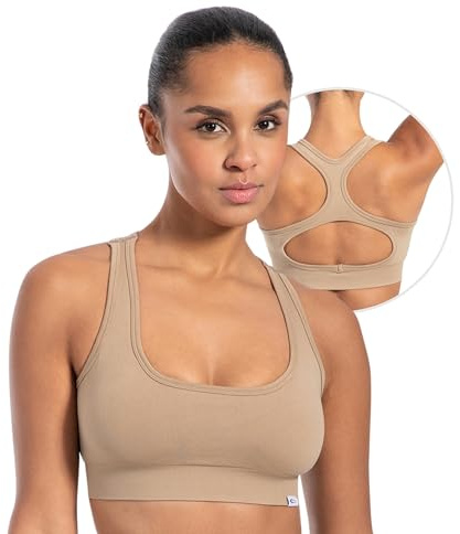 SMILODOX Sport BH Damen Louisa, Blickdicht Rutschfestes Sport Bra, Seamless Gerippter Stoff Crop Top, Shaped Fit ärmelloses Oberteil, Atmungsaktives Yoga Tank Top für Fitness, Gym & Alltag