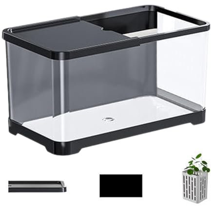 Aquarium-Starter-Set 30,6 X 19,6 X 18,4 cm Faunarium Zucht Becken Goldfisch-Tank Kleines Betta-Fischtank Dekoratives Salzwasser-Aquarium-Set Vielseitiges Aquarium Für Goldfische
