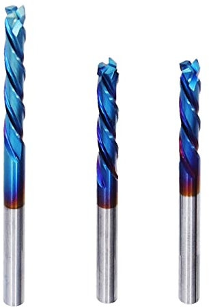 3pcs End Mill Cutter Acero Tungsten Desgaste duradero Aplicación amplia Aplicación CNC Router Bits Fin Mill Madera acrílica