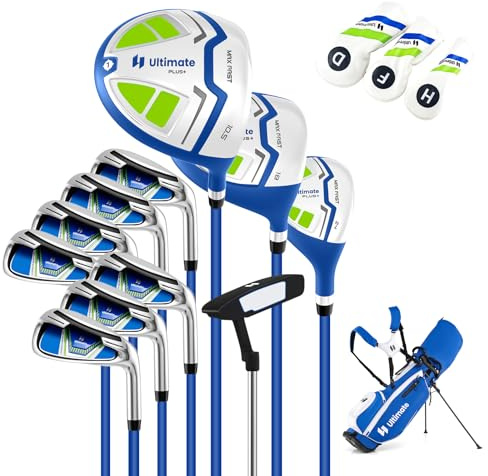 COSTWAY Ensemble Club de Golf Portable pour Hommes Droitier (Bleu)