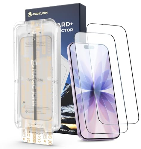 MAGIC JOHN Sichtschutz für iPhone 17 (6,3 Zoll), Vollautomatische Blasenfrei-Montage, Stoß und kratzfest (9H+), Hüllenoptimierte Passform, 2 Stück