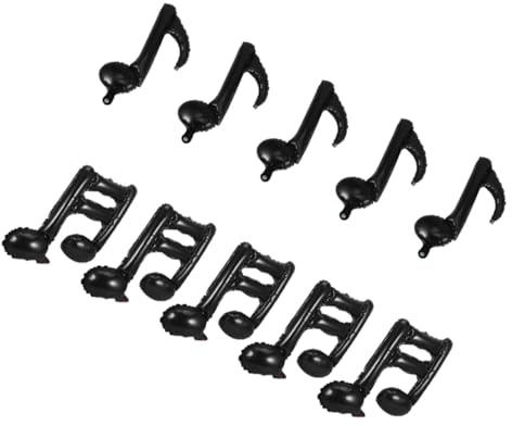 ZUNOXAZ 10 pezzi Palloncini Nota Musicale Neri Decorazioni per Feste Compleanno Tema Musica Facili da Gonfiare con Pompa o Mano per Concerti e Party Bar
