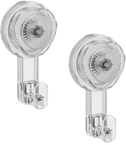 Wuneiox 2 Pcs Suction Hooks,Front Door Wreath, Heavy Duty Suction Cup for Wreath, Rotatable Suction Cup Hooks for Wreaths, Resuable Clear Wreath Hanger for Front Door, Heavy Duty Max Load 5KG Shower