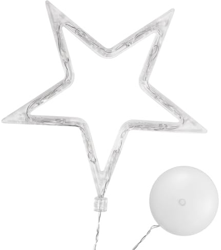 FRCOLOR Christmas Star Lights 10 Led Hanging Window Light with Suction Cup Battery Operated Window Xmas Hanging Decor for Indoor Lighting Xmas Party Decoration