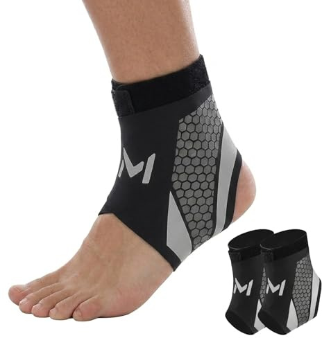 forbany Flexguard Knöchelbandage bietet starke Unterstützung für den Fuß (1 Paar) (Schwarz und Grau)