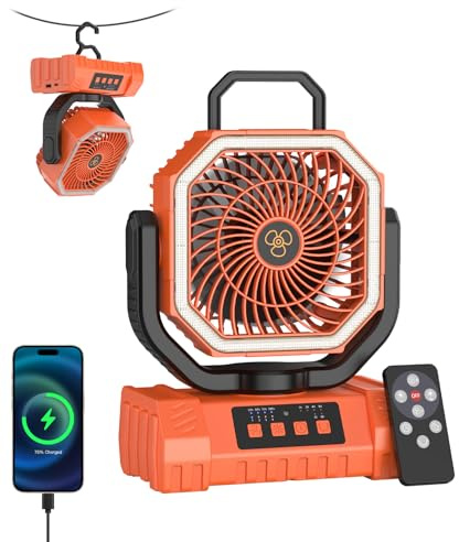 DoXtreme Ventilatore da campeggio portatile da 20.000 mAh