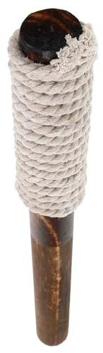 Holzfackel für Außenbereich Braun mit Holz und Seildesign | Wegfackel für Weg und Rasen, Dekorativ für Terrasse und Garten, Geflochtene Optik