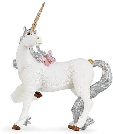 Papo 39038, Tiere, Silbernes Einhorn, Spiel, Unisex-Kinder, Mehrfarben
