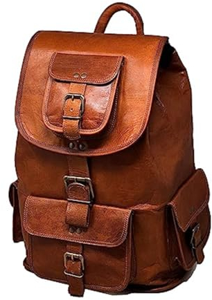 Jaald 46 Cm Sac À Dos D’Épauleen Cuir pour Ordinateur Imperméabe Rucksack Daypack Voyage Cabine Grand Cadeau Homme Et Femme Leather Laptop Backpack