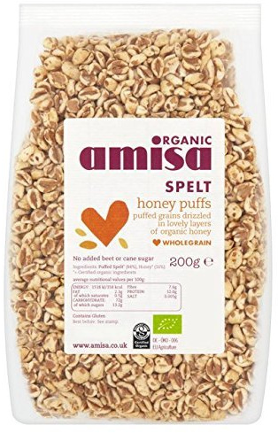 Amisa Organic Spelt Honey Poppies 200g x 3 (Pack of 3)