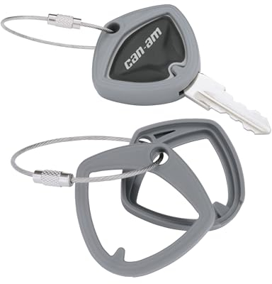 Show Chrom-graue Can-Am Spyder-Schlüsselabdeckungen, 2er-Pack mit Draht-Zylinderschloss, Schlüsselring – rastet über den Schlüssel, fügt Befestigungsloch für Ketten hinzu, stilvolles und ergänzendes