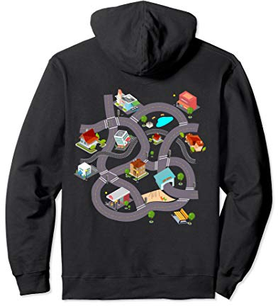 Spielteppich Spielstraße Stadt Straßenteppich Grafik Pullover Hoodie