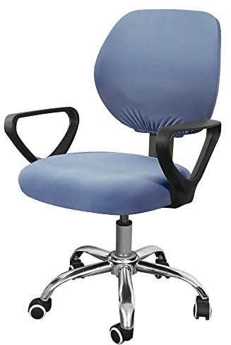 Souarts Hussen Bezug für Bürostuhl Bürostuhl-Bezug Abnehmbare Elastische Universal Stuhlhussen Stuhlbezug Computerstuhl Schreibtischstuhl Drehstuhl Office Chair Abdeckungen (1PC, Grau-blau)