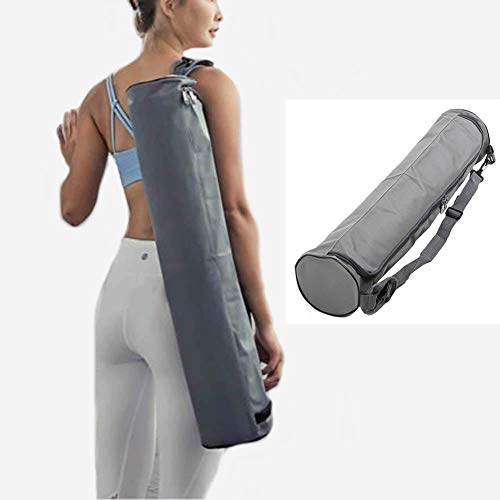 Dusenly Yogamatte Tasche Tragbar Wasserdicht Yogamatte Tragetasche Langlebig Wasserdicht Oxford Tuch Leinwand Fitness Pilates Matte Tasche Yoga Schultertasche (Grau)
