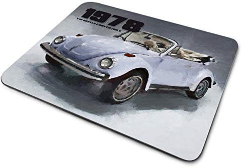 1978 Compatible with VW Beetle Convertible Design Thin Rubber Backed Square Mouse Pads for Gaming Computer Laptops Notebooks Desks