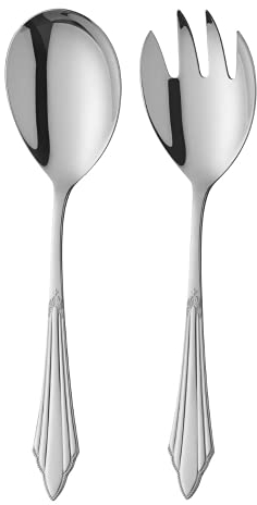 WMF Fächer Salatbesteck XX cm, Salatgabel und Servierlöffel, Cromargan protect Edelstahl poliert, glänzend, kratzbeständig, spülmaschinengeeignet