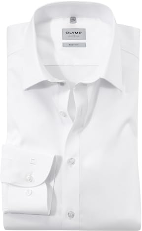 OLYMP Herren Langarm Hemd Level Five Body Fit Weiss Gr. 43