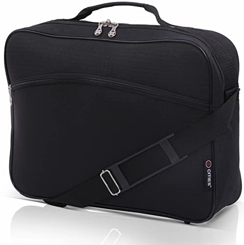 5 Cities Lufthansa, Austrian Airlines, Swiss Airlines, maximale Größe, Kabinengepäck unter dem Sitz, 40 x 30 x 10 cm, Schwarz, Schwarz, Reisetasche für Handgepäck