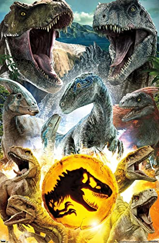 Trends International Jurassic World: Dominion – Gruppen-Wandposter, 56,8 x 86,4 cm, Premium-Version ungerahmt