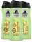 Adidas, Active Start Gel de ducha 3 en 1 para cuerpo, cabello y cara, 3 botellas de 400 ml