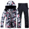 HOTIAN Herren Schneeanzug, Herren Ski Jacke und Hosen Set,Winter Warme Schnee Skifahren Sätze,für Wandern Klettern Isoliertes Snowboarden redwhite+black XL