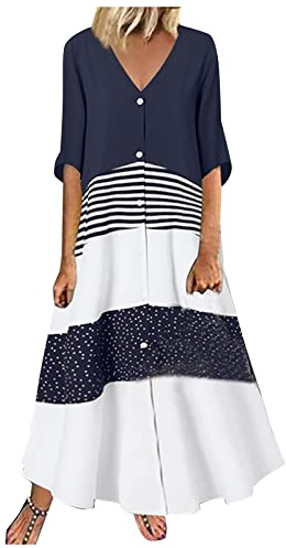 Mango Kleider Flieder Kleid Ballkleid Blau Reserved Kleider Umstandsmode Brautkleid Mode Damen V Ausschnitt Kurzarm Kleid Mit Karodruck Langes Freizeitkleid C-Dunkel Blau 5XL