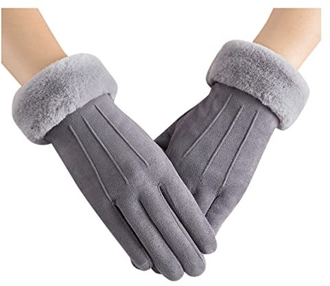 Vasreyy Wollhandschuhe Damen Handschuhe Damen Gloves Women Dünne Handschuhe Pulswärmer Damen Handstulpen Warm Touchscreen Handschuhe mit Fleece Gefütterte Thermo Strickhandschuhe Winterhandschuhe