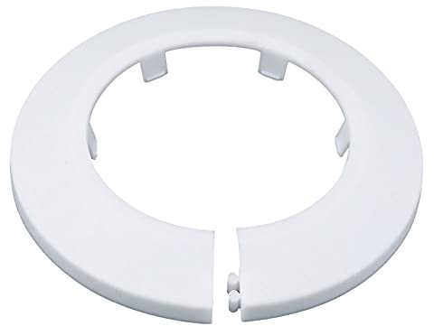 Indprod 5 cm Außendurchmesser, Flansch, Wasserrohrabdeckung, Dekoration, weiße Rohrabdeckung, Heizkörper, PP-Kunststoff, 50 mm, Rosettenmanschette für Wandrohr, Rohrdekoration, 1 Stück