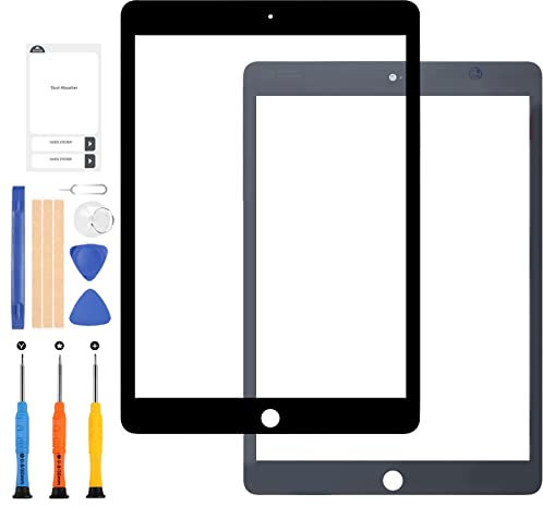 LADYSON 10.2 For iPad 7th Gen 2019 A2197 A2198 A2200 Screen Replacement For iPad 8th Gen 2020 A2270 A2428 A2429 Front Outer Glass Screen Panel Repair Parts Kit (Not Touch Digitizer) (Black)