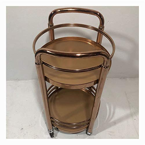 Barwagen, Barwagen, Küchenwagen, Metall, sehr geeignet für Zuhause, Wohnzimmer, Barwagen mit Rädern (Roségold 400 * 740 mm)