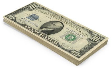 Scratch Cash Dollars Old Style - batte de 100 x $ 10 Dollars (taille Réelle), Argent pour Jouer, Props Money