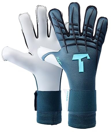 T1TAN Petrol Beast 3.0 - Torwarthandschuhe ohne Fingerschutz - Fußballhandschuhe für Jugendliche & Erwachsene, Unisex - Fusion Cut und 4mm Aqua Grip - Gr. 9