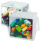 holay 2 Pack Storage Bins PVC Boxes with Transparent Lid & Handles - Durable & Foldable - Multi-Purpose Organizer for Clothes, Books, and More (White, Large)