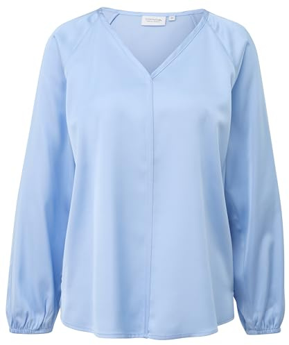 Comma Satinierte Bluse mit Raglanärmeln und V-Ausschnitt