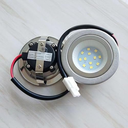 RUEHALF 2-Piece Cooker Hood Bulb LED 1.5W 220-240V for 55mm 60mm Hole Kitchen Under Cabinet Closet Lighting 15W Halogen Bulb Equivalent (Color : White 6000K, Size : NO_1.5W 220V)