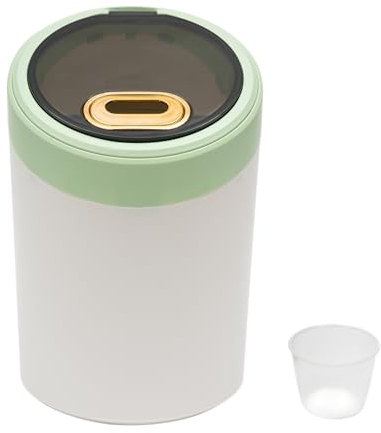 Wiyuer Recipiente para piensos, 12,5 kg, cubos sellados para la descarga automática, harina de arroz, con tapa y vaso medidor, recipiente para comida para perros, comida para gatos, arroz y harina