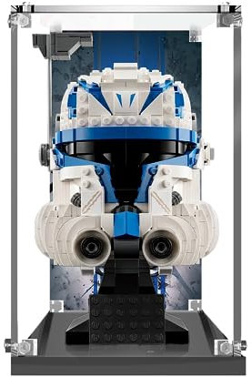 NOVDA Acryl-Vitrine für Lego Star Wars Captain Rex Helmet 75349, staubdichte Display-Box für Lego 75349,Size: 20x20x25cm (Modell Nicht im Lieferumfang enthalten)